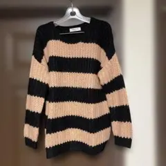 C.O.L.Z.A オーバーサイズニット M 黒とベージュ