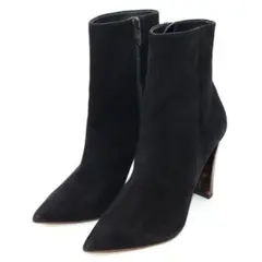 【極美品】ダイアナ スエード サイドジップ ショートブーツ 24.5センチ 黒