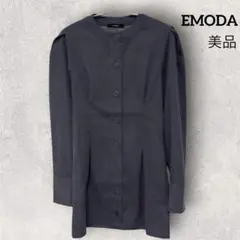 エモダ　ノーカラー　シャツ　ワンピース　グレー　フリーサイズ　ミニワンピ　フリー