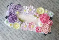 ❀ティッシュボックスカバー 14　ハンドメイド❀レース編み