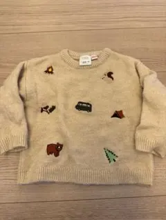 ZARA キャンプ柄 ニットセーター 86cm