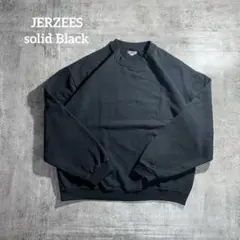 JERZEES(ジャージーズ) 前Vスウェット 無地ソリッド古着ブラックM