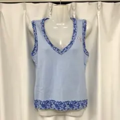 タグ付き Puma プーマ レディース Vネック ベスト ニット 水色 サイズS