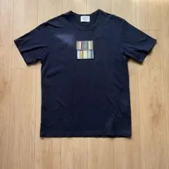 KUONクオン　裂き織り胸パッチTシャツ　ネイビー　Mサイズ