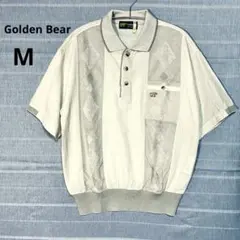 ゴールデンベア メンズ ポロ シャツブラウス 生成りカラー M 美品のサムネイル