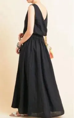 【美品】 BEAUTY&YOUTH フレンチリネンカシュクールマキシワンピース