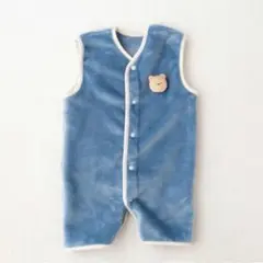 【美品】ベビー用スリーパー　水色　M