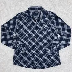 BURBERRY LONDON ノバチェックシャツ ホースロゴ刺繍 ネイビー M