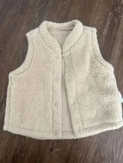 ★値下げ★【美品】UNIQLOベビー　冬　フリースベスト　ボア ベビーベスト90