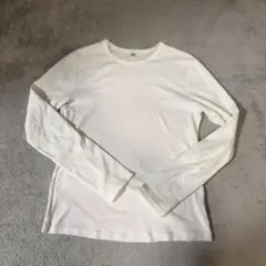UNIQLO ユニクロ リブ長袖Tシャツ ホワイト L