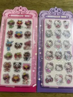 ヒスミニ・ハローキティのアクリルキラキラシール 2シート