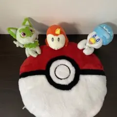 ポケモン1番くじA賞　みんなで一緒にゲームクッション　ぬいぐるみ3体付き