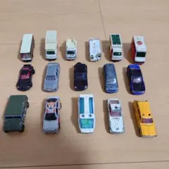 トミカ等　ジャンク16台セット　うち日本製トミカ2台
