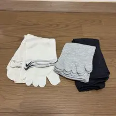 五本指ソックス 2足セット ホワイト グレー ブラック