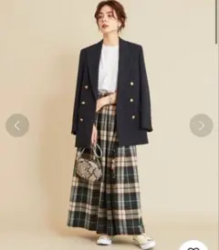 BEAUTY&YOUTH チェックスカート（ラップ型）