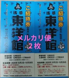 浅草東洋館 ご招待券 2025年10月29日まで有効