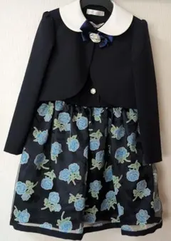 お値下げ新品未使用ネイビー花柄フォーマルドレス120サイズ