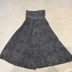 白黒チェック フレアロングスカート