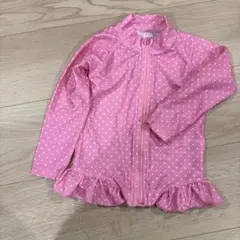 95cm ピンクドットフリル　ラッシュガード