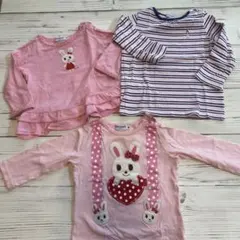 値下げ　MIKI HOUSE ウサギ刺繍 長袖Tシャツ 80