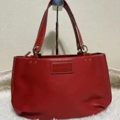 美品✨ケイトスペード ワンショルダーバッグ レザー シボ ワンポイントロゴ 赤