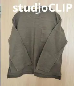 studio CLIP 9分袖ハイネックカットソー