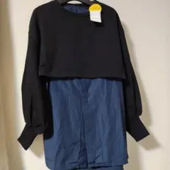 未使用ROPÉ PICNIC レイヤードトップス 2点セット ブラック×ネイビー