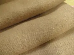 秋冬生地 ウール100％　編み地ニット キャメルベージュ 130cm巾×1.5m