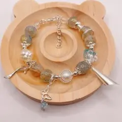 パール　多色ビーズブレスレット　韓国