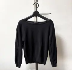 STRAWBERRY-FIELDS 七分袖ニット　ブラック　袖シフォン　M