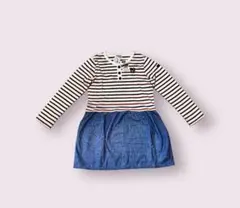 ミキハウス　ダブルビー　ワンピース　ボーダー　140cm 女の子 子供服 長袖