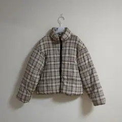 チェック柄ダウンジャケット