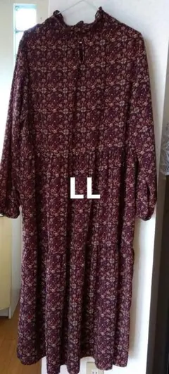 花柄ロングワンピース 長袖