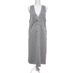 【MUMU&CO】ダブルブレスト グレンチェック Vネック ジャンバースカート