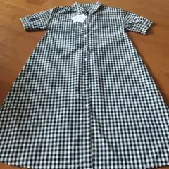 JUNON ギンガムチェック 半袖シャツワンピース
