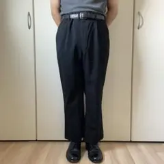 80s 90s　ジャパンヴィンテージ　ウールスラックス ブラック 黒 美品のサムネイル