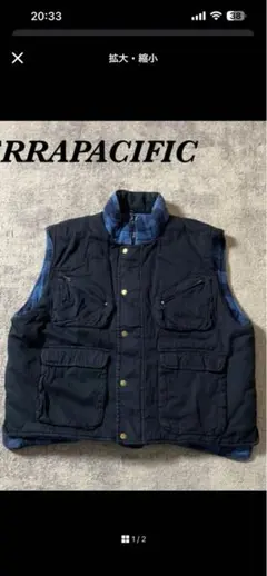 ネイビー チェック柄 コットン ベスト　古着　ヴィンテージ