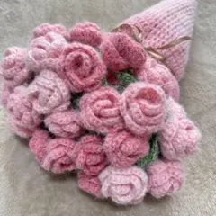 バラ ローズピンク グラデーション 花束ブランケット91cm ハンドメイド