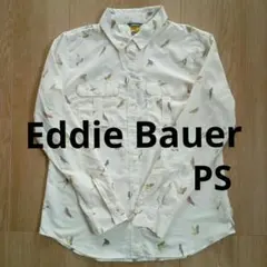 【Eddie Bauer】鳥柄の長袖シャツPSサイズМ