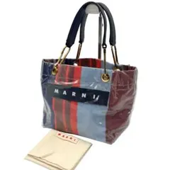 MARNI 　マル二　マルチストライプデザイン PVCトートバッグのサムネイル