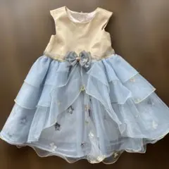 水色 フリル付きドレス 120cm
