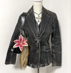 Y2K ギャル　デニム　テーラードジャケット　ミリタリー グランジ 平成