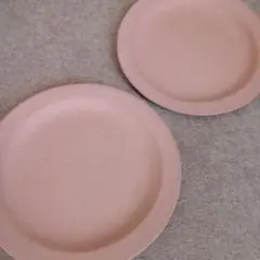 よしざわ窯　ピンクラウンドリムプレート　ひな祭り　益子焼　ケーキ皿　セットのサムネイル