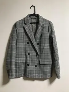 GU 白タグ 初期 ダブルブレスト グレンチェック ダブルジャケット M
