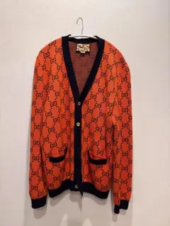 GUCCI GGロゴ刺繍 レッドカーディガン - メルカリ