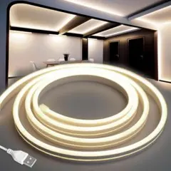 LEDテープライト USB チューブライト 防水 リニア発光 曲がりやすい