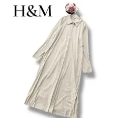 H&M エイチアンドエム　レディース　長袖ロングワンピース　リブ　ベージュ　F