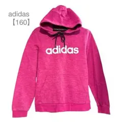 adidas/フーディーパーカー/派手/コットン/ロゴプリント/160/ピンク
