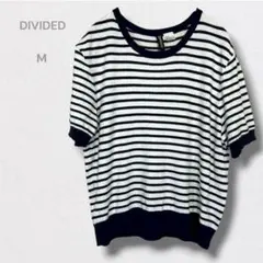 ディバイデッド H&M ボーダーニット Tシャツ ショート丈 クロップド Mのサムネイル