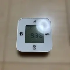 デジタル温湿度計付き置時計 ホワイト